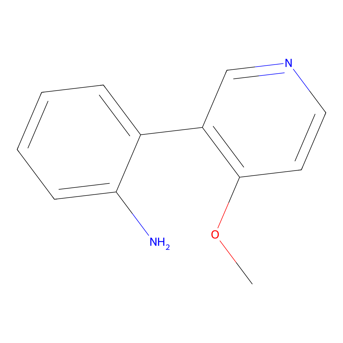 Benzenamine, 2-(4-methoxy-3-pyridinyl)- molecular structure, CAS 1879753-58-8