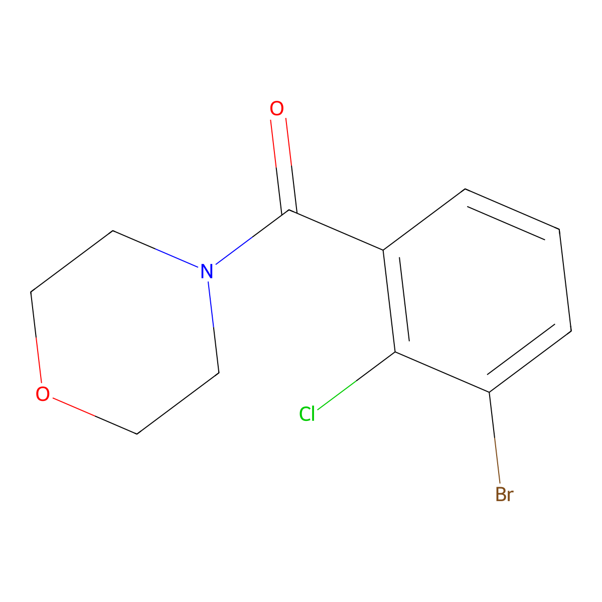 (3-Bromo-2-chlorophenyl)(morpholino)methanone molecular structure, CAS 1879779-32-4