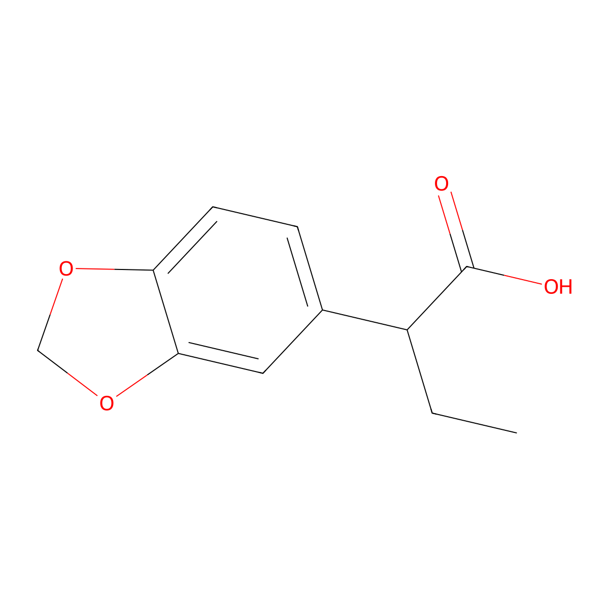 2-(1,3-Dioxaindan-5-yl)butanoic acid molecular structure, CAS 18798-93-1