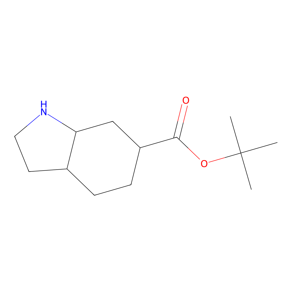 tert-butyl octahydro-1H-indole-6-carboxylate molecular structure, CAS 1879817-24-9