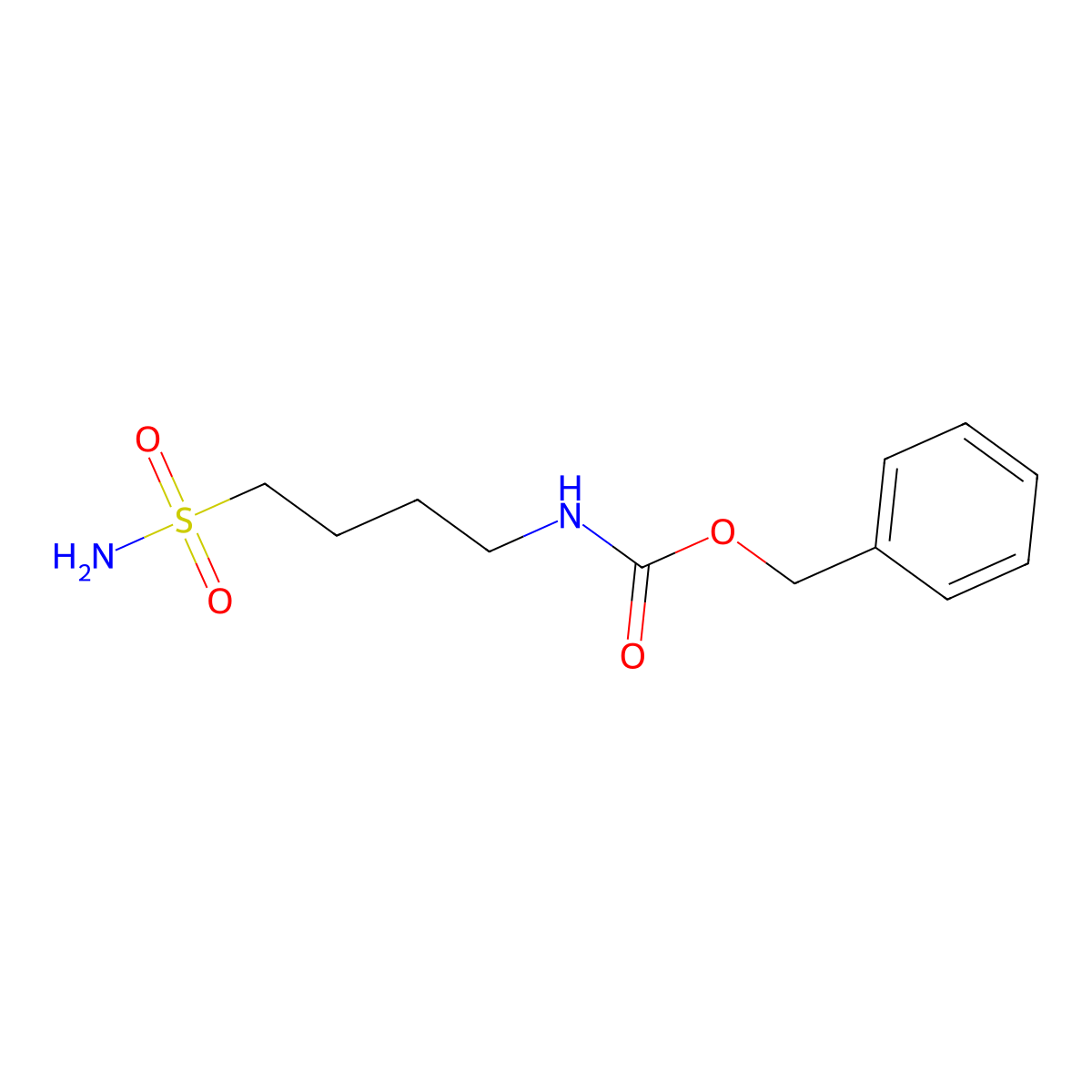 benzyl N-(4-sulfamoylbutyl)carbamate molecular structure, CAS 1879829-81-8