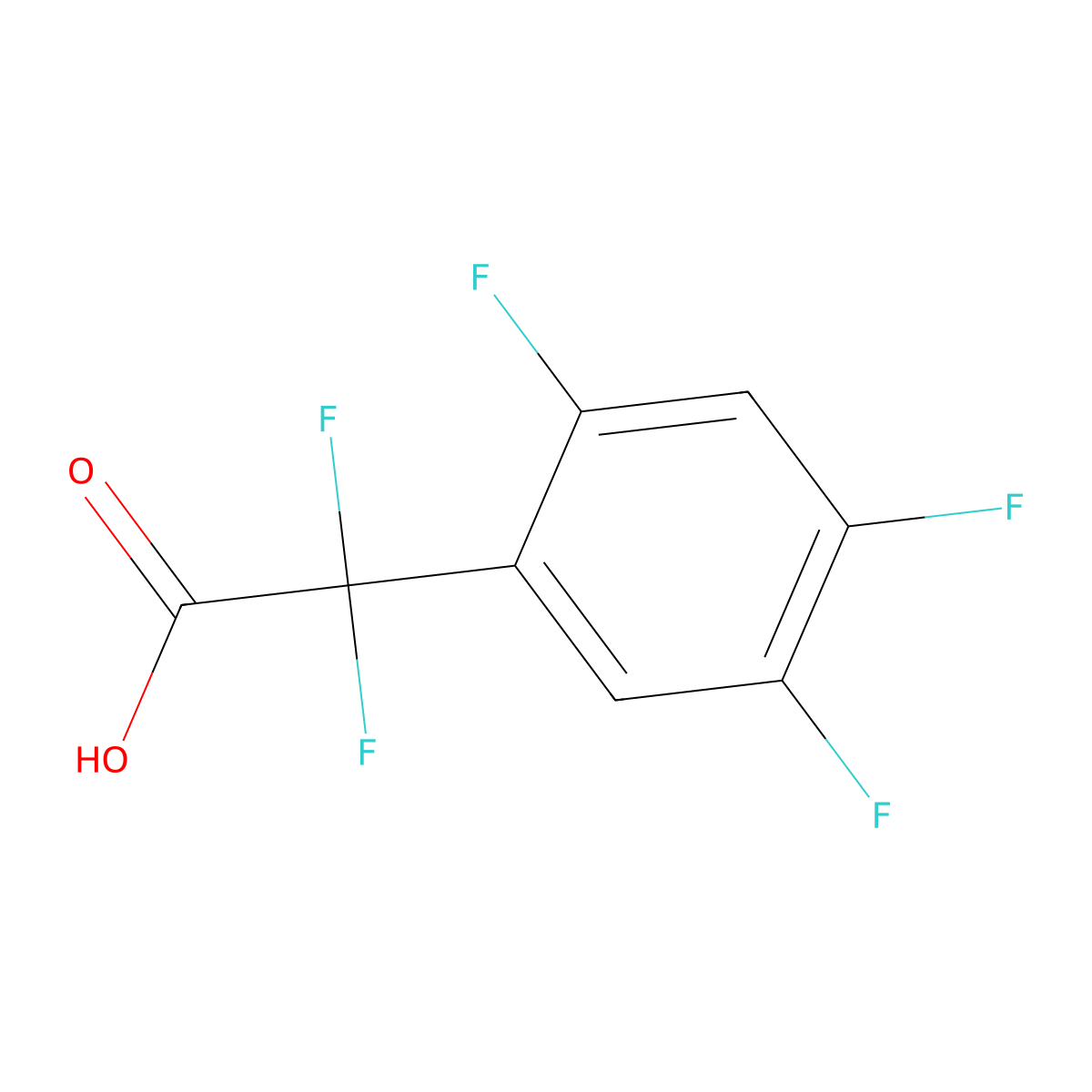 2,2-Difluoro-2-(2,4,5-trifluorophenyl)acetic acid molecular structure, CAS 1879854-26-8