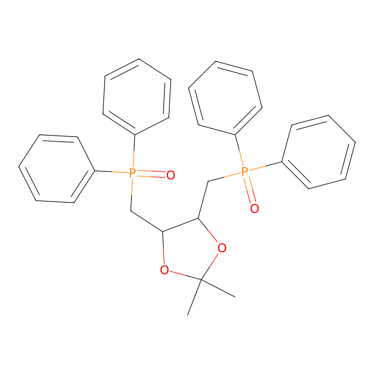 [[(4S,5S)-5-[(Diphenylphosphinyl)methyl]-2,2-dimethyl-1,3-dioxolan-4-yl]methyl]diphenylphosphine oxide molecular structure, CAS 187989-59-9