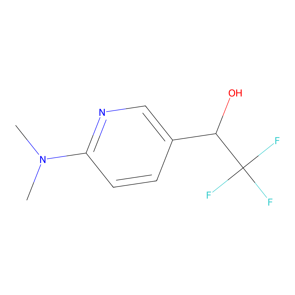 1-[6-(Dimethylamino)pyridin-3-yl]-2,2,2-trifluoroethan-1-ol molecular structure, CAS 1879928-39-8
