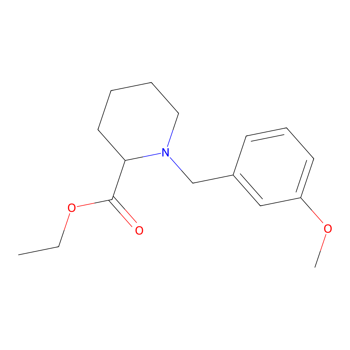 Ethyl 1-(3-methoxybenzyl)piperidine-2-carboxylate molecular structure, CAS 187994-07-6