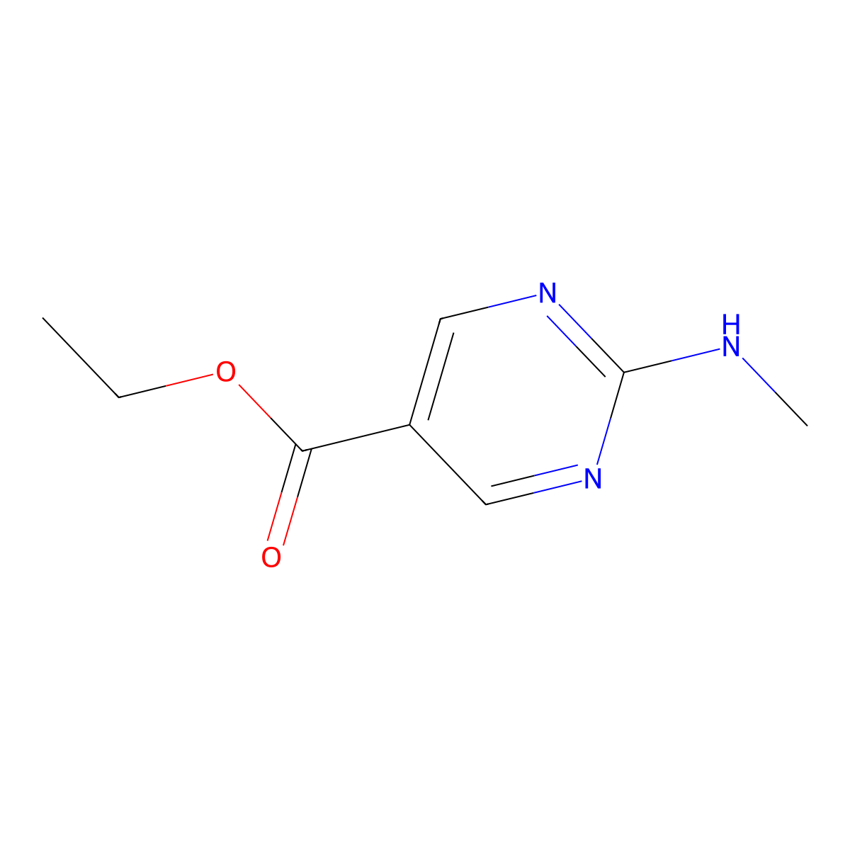 Ethyl 2-(methylamino)pyrimidine-5-carboxylate molecular structure, CAS 1879963-93-5