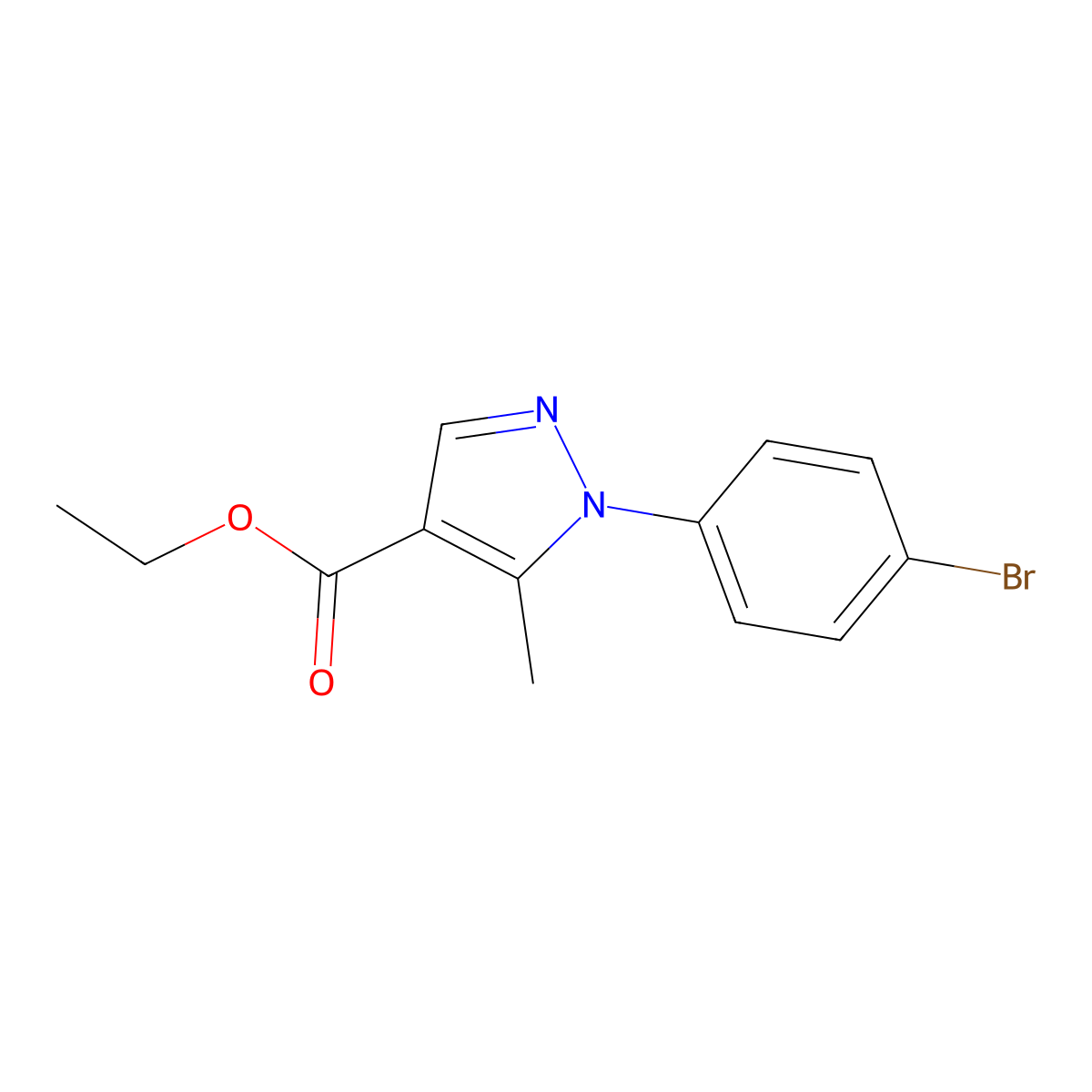 ethyl 1-(4-bromophenyl)-5-methyl-1H-pyrazole-4-carboxylate molecular structure, CAS 187998-45-4