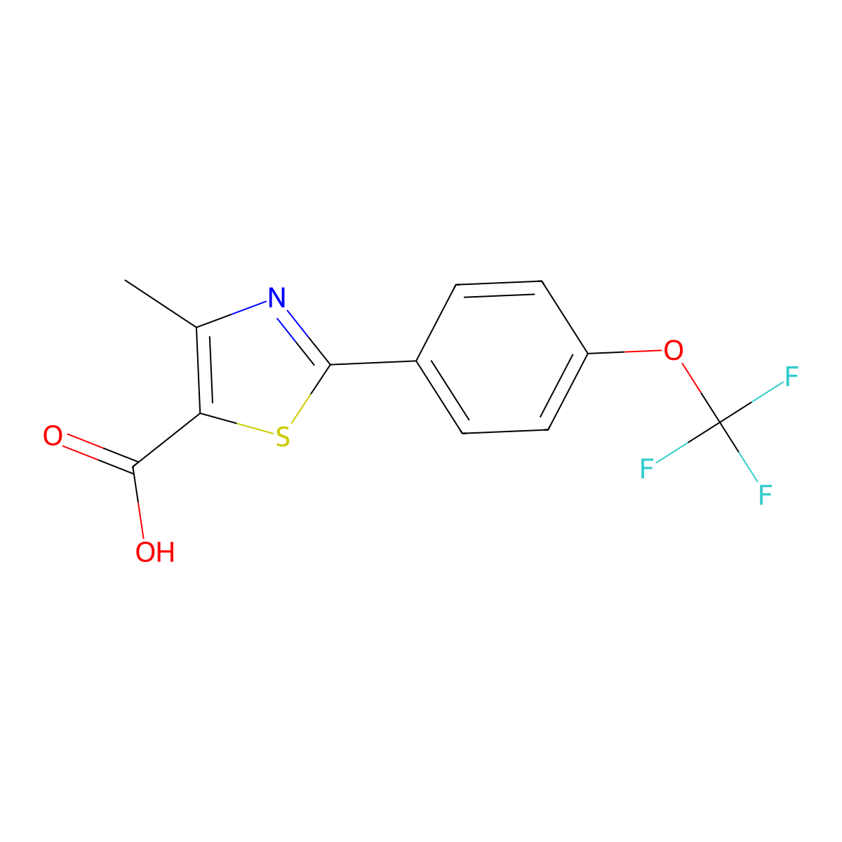 4-Methyl-2-(4-(trifluoromethoxy)phenyl)thiazole-5-carboxylic acid molecular structure, CAS 187998-69-2