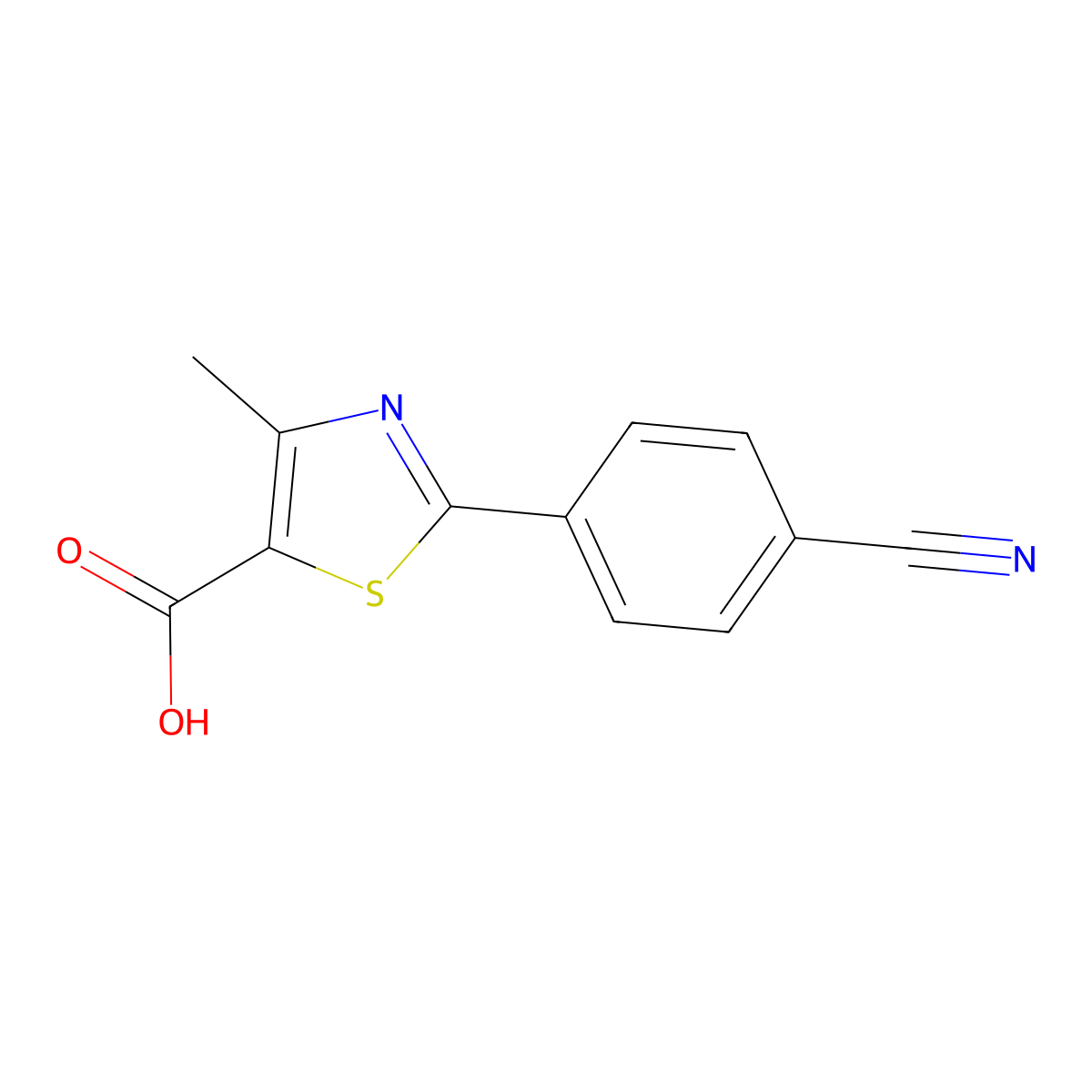 2-(4-cyanophenyl)-4-methyl-1,3-thiazole-5-carboxylic Acid molecular structure, CAS 187998-77-2