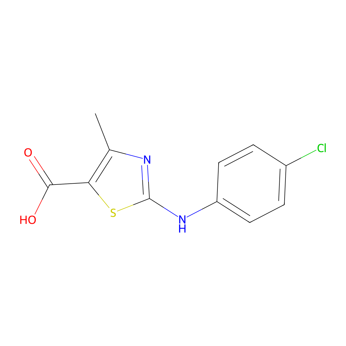 2-[(4-chlorophenyl)amino]-4-methyl-5-Thiazolecarboxylic acid molecular structure, CAS 187998-95-4