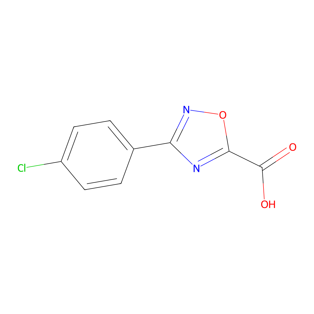 3-(4-chlorophenyl)-1,2,4-oxadiazole-5-carboxylic Acid molecular structure, CAS 187999-15-1