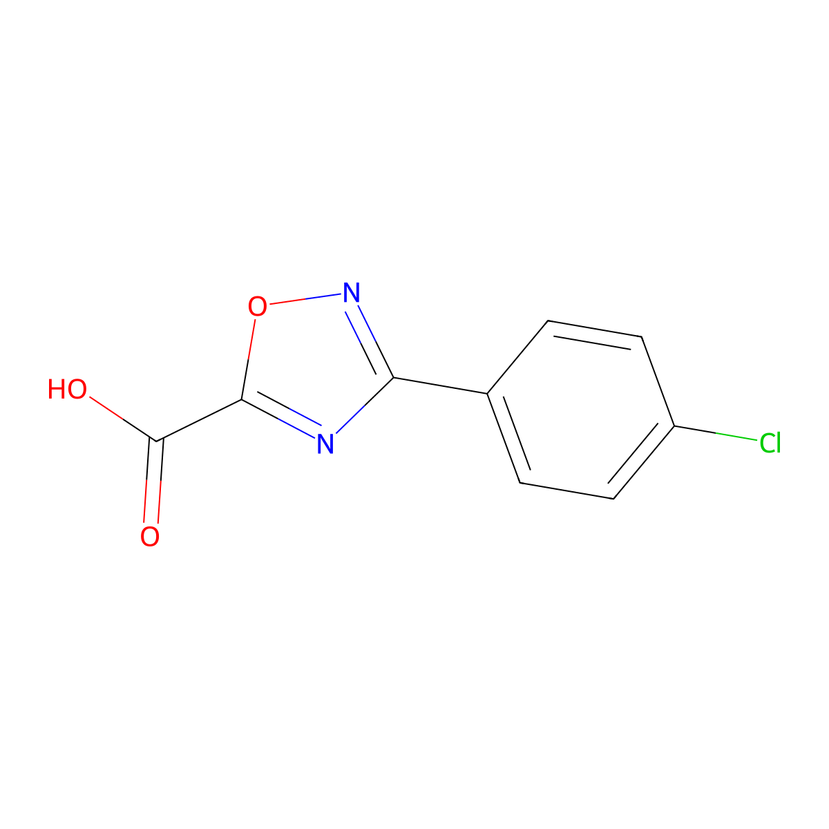 3-(4-chlorophenyl)-1,2,4-oxadiazole-5-carboxylic Acid molecular structure, CAS 187999-15-1