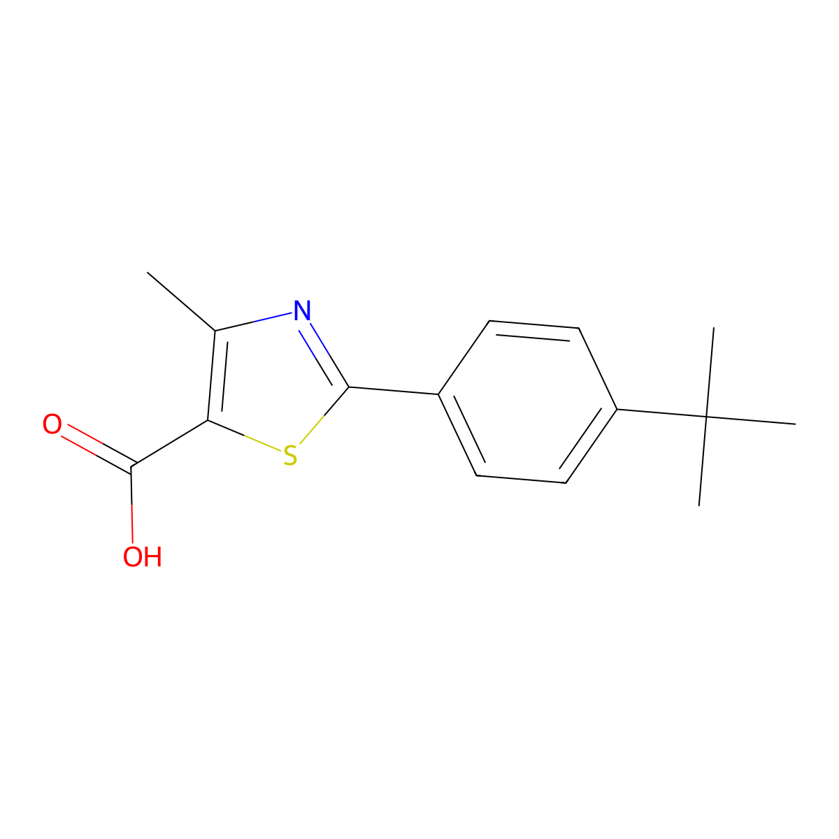 2-(4-Tert-butylphenyl)-4-methylthiazole-5-carboxylic acid molecular structure, CAS 187999-17-3