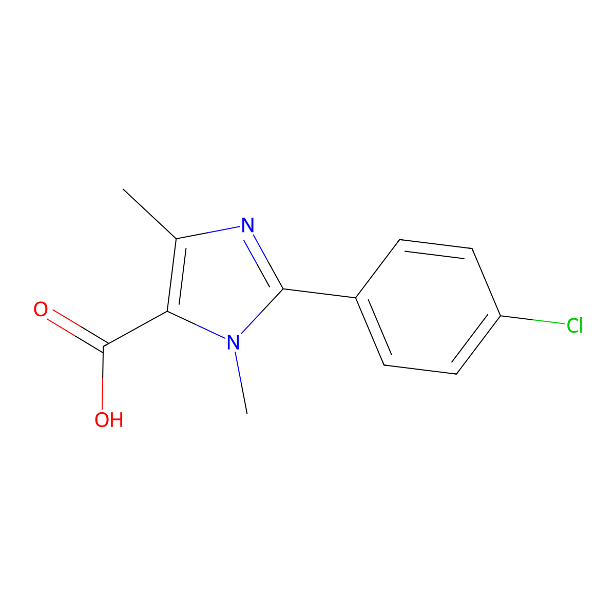 2-(4-Chlorophenyl)-1,4-dimethyl-1H-imidazole-5-carboxylic acid molecular structure, CAS 187999-24-2