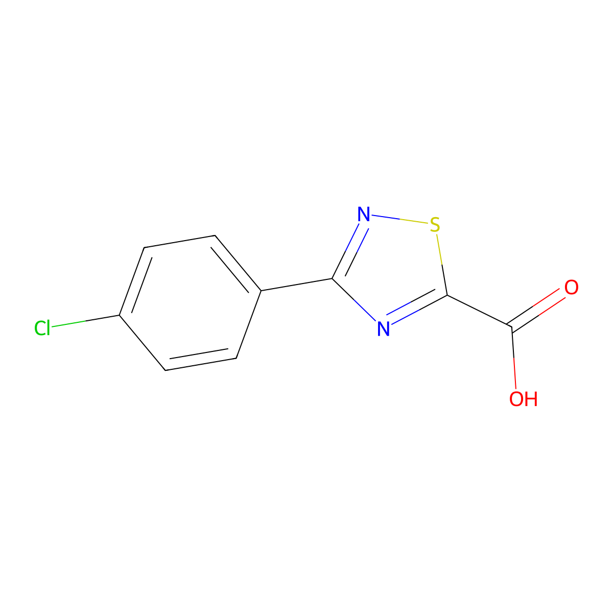 3-(4-Chlorophenyl)-1,2,4-thiadiazole-5-carboxylic acid molecular structure, CAS 187999-26-4