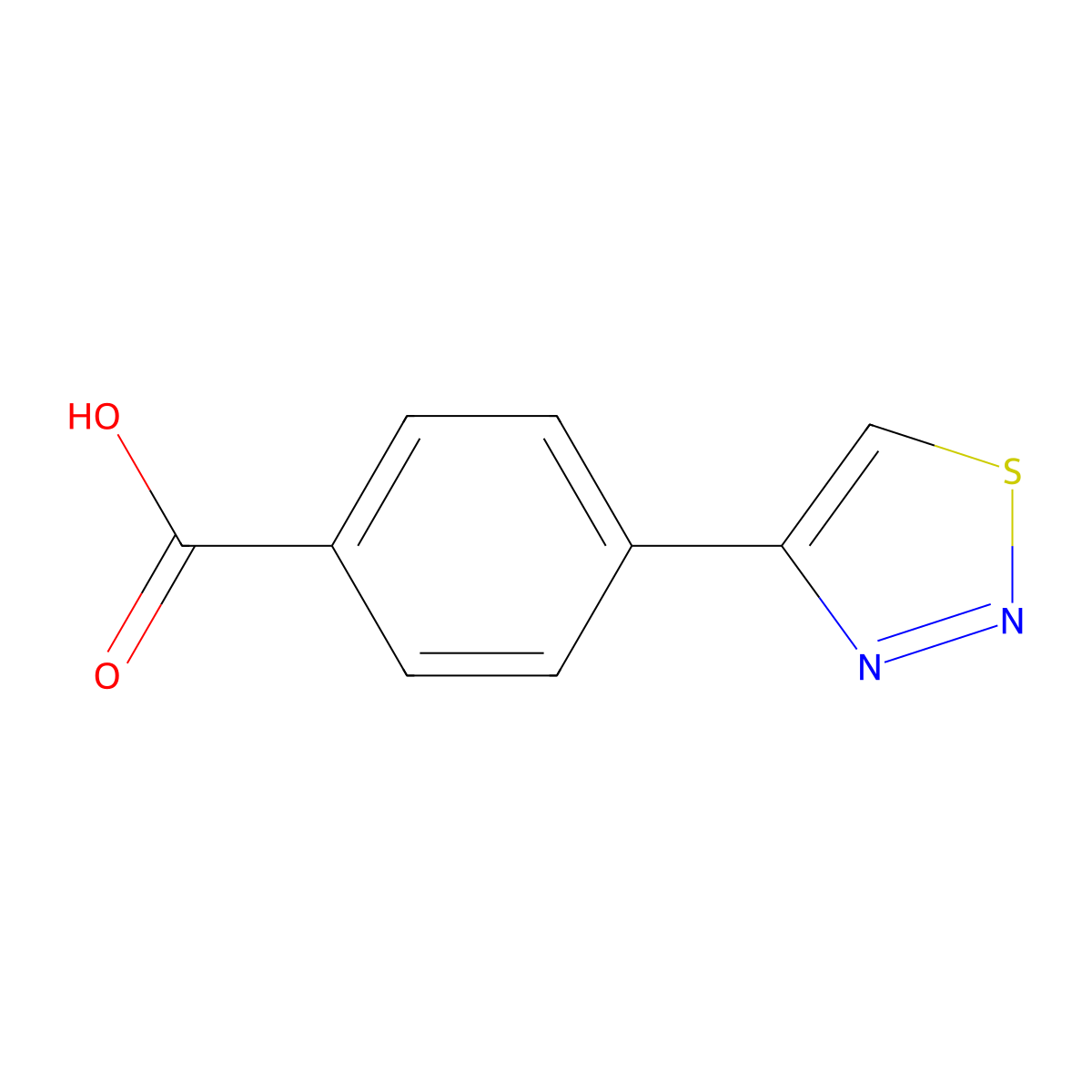 4-(1,2,3-Thiadiazol-4-yl)benzoic acid molecular structure, CAS 187999-31-1