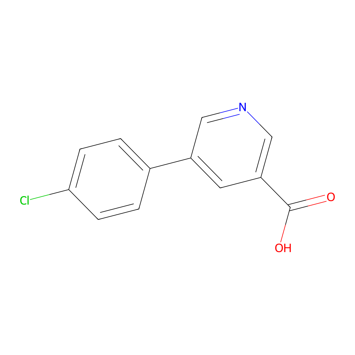 5-(4-Chlorophenyl)nicotinic acid molecular structure, CAS 187999-33-3