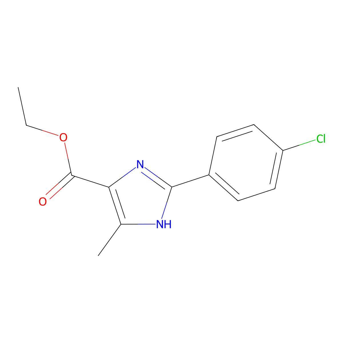 Ethyl 2-(4-chlorophenyl)-5-methyl-1H-imidazole-4-carboxylate molecular structure, CAS 187999-47-9