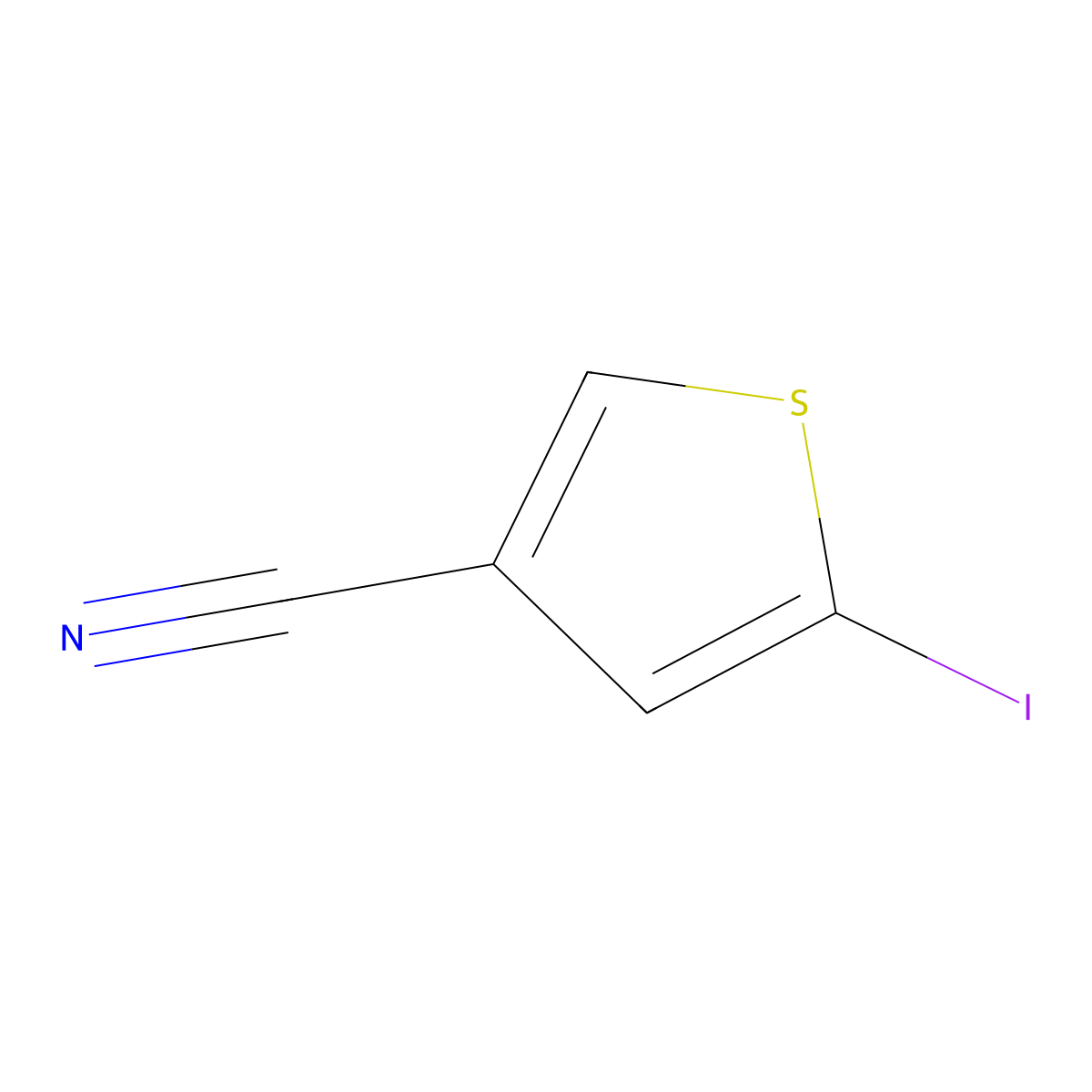 5-Iodo-3-thiophenecarbonitrile molecular structure, CAS 18800-02-7