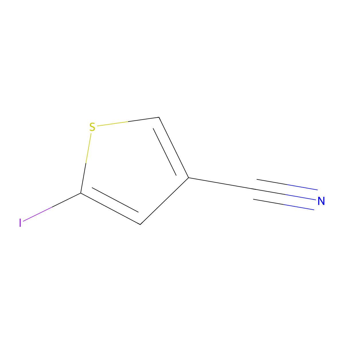 5-Iodo-3-thiophenecarbonitrile molecular structure, CAS 18800-02-7