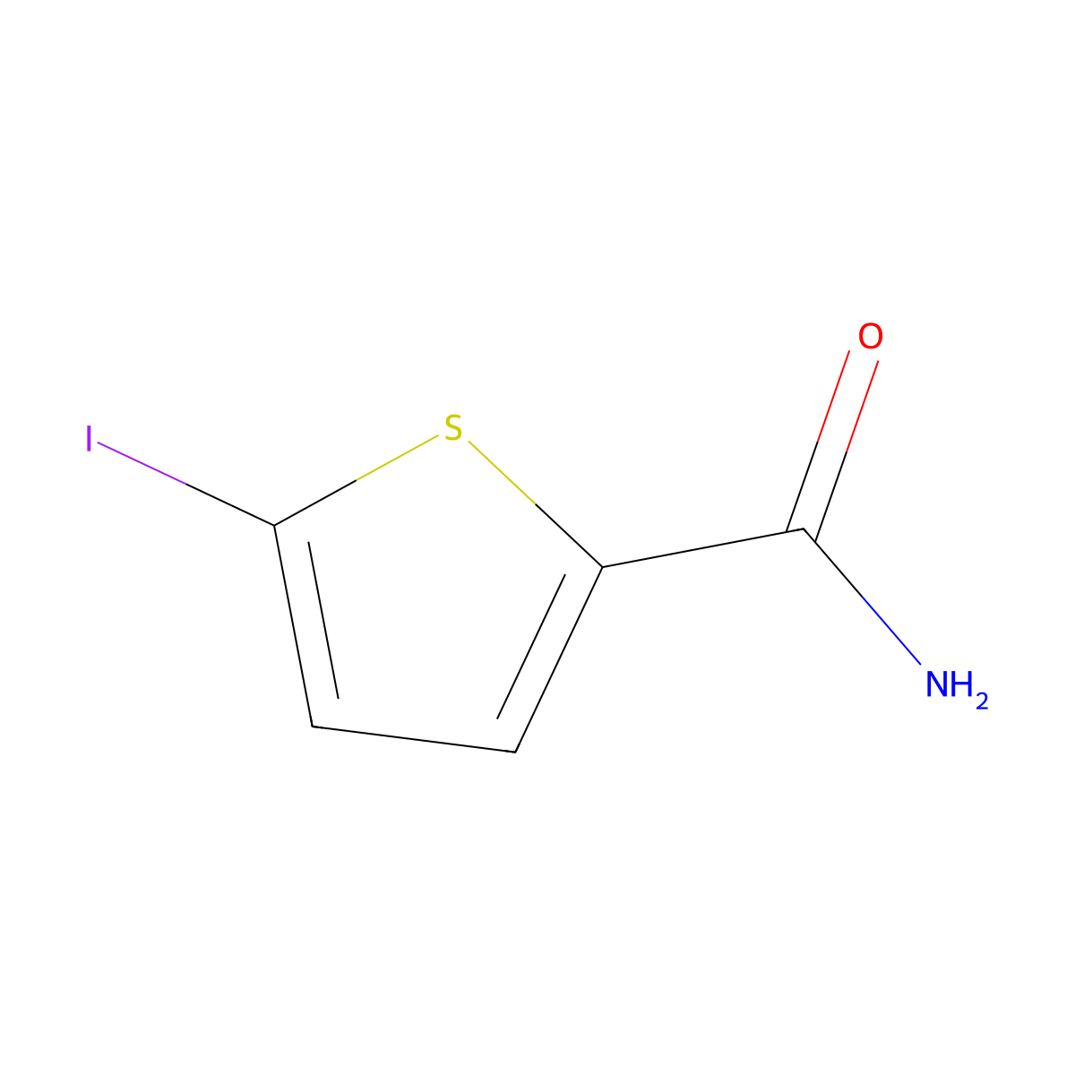 5-Iodothiophene-2-carboxamide molecular structure, CAS 18800-05-0