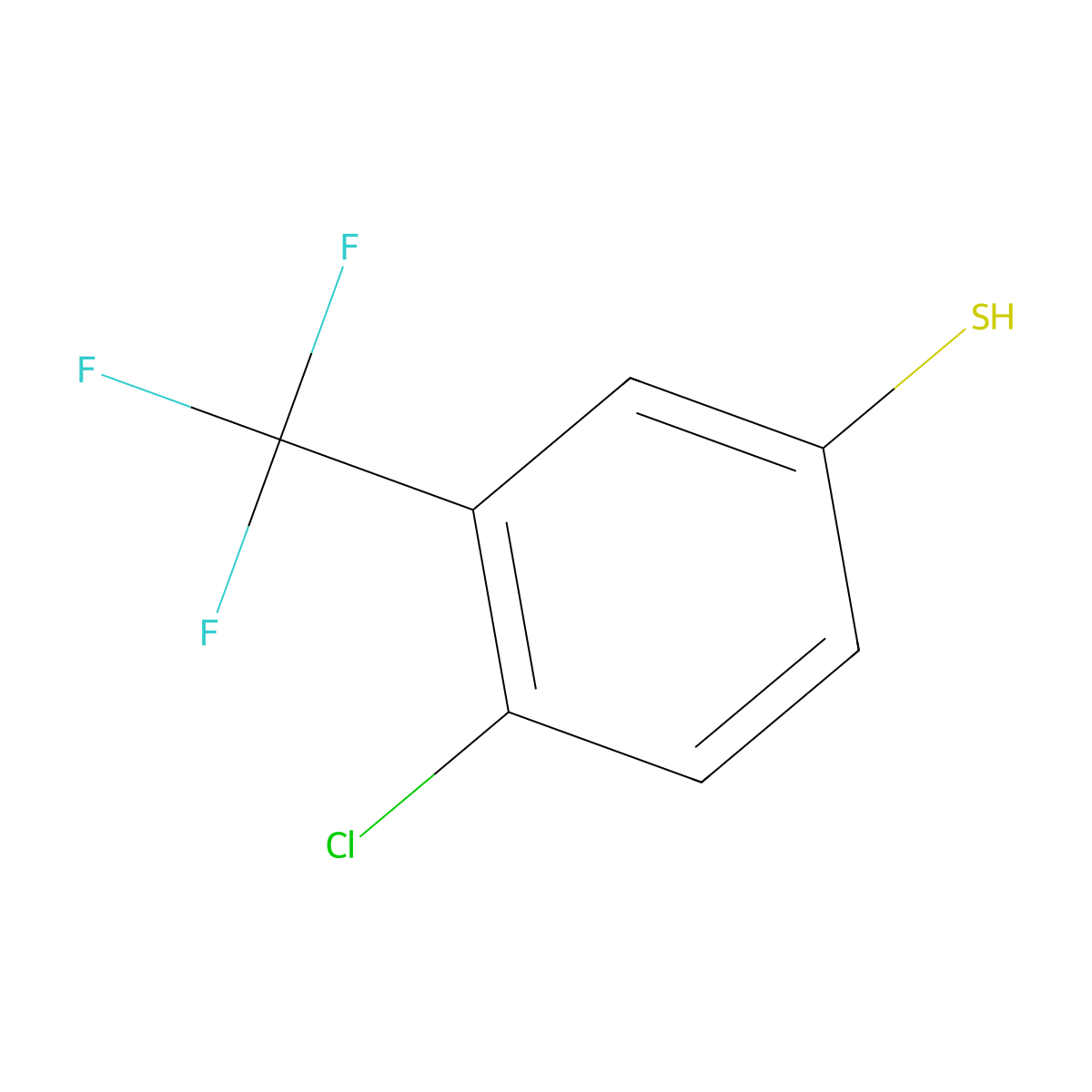 4-Chloro-3-(trifluoromethyl)benzene-1-thiol molecular structure, CAS 18800-22-1