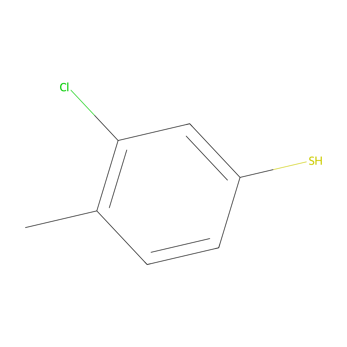 3-Chloro-4-methylbenzenethiol molecular structure, CAS 18800-45-8
