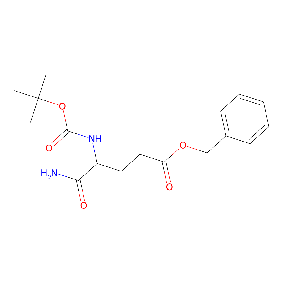 tert-Butyloxycarbonyl-L-isoglutamine benzyl ester molecular structure, CAS 18800-73-2