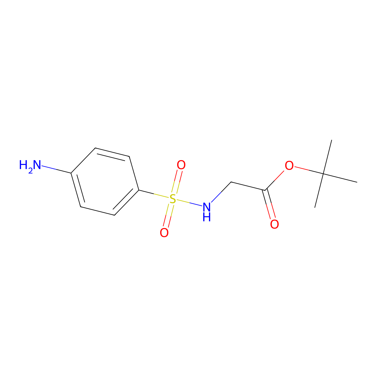 Tert-butyl 2-(4-aminobenzenesulfonamido)acetate molecular structure, CAS 188005-65-4
