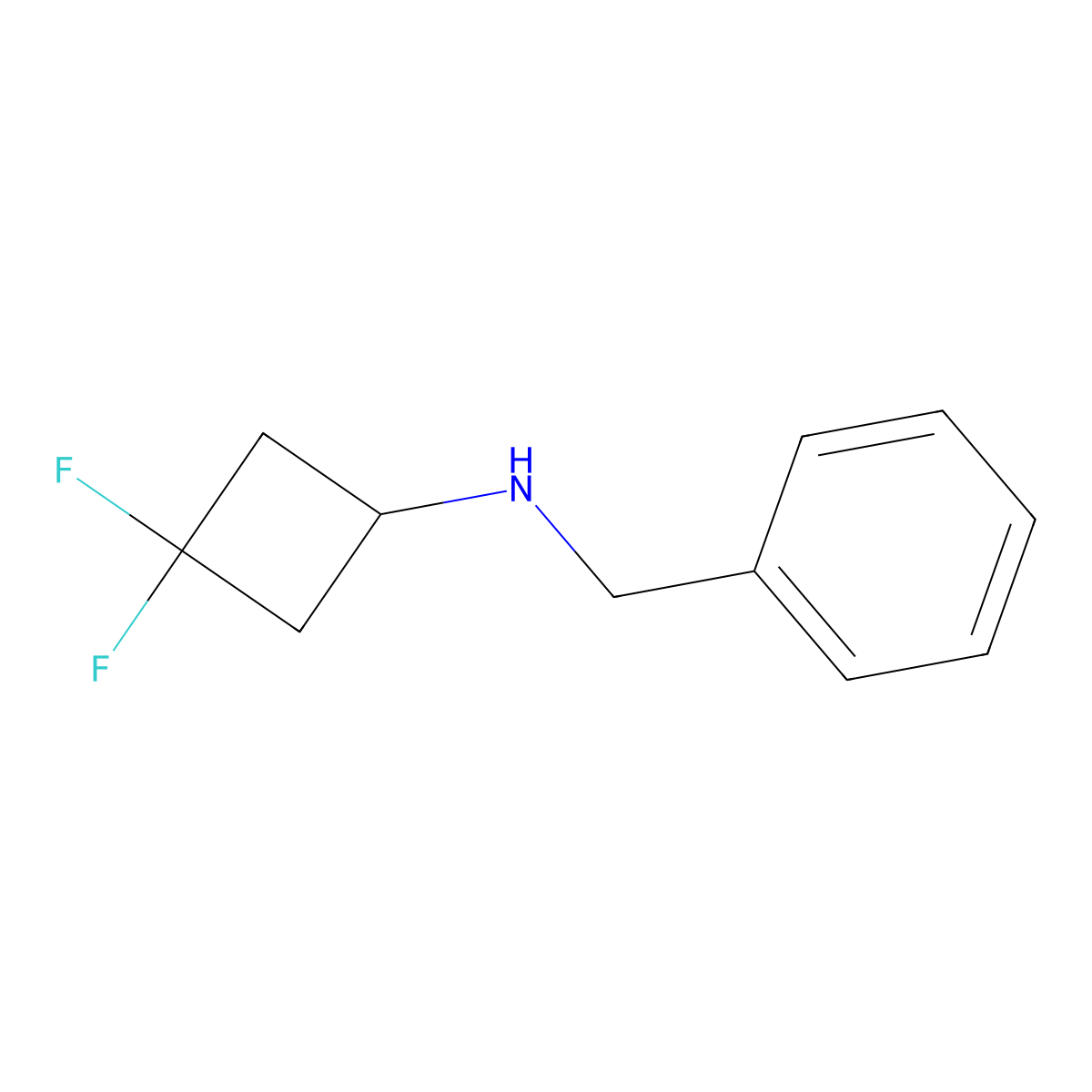 N-Benzyl-3,3-difluorocyclobutan-1-amine molecular structure, CAS 1880061-96-0