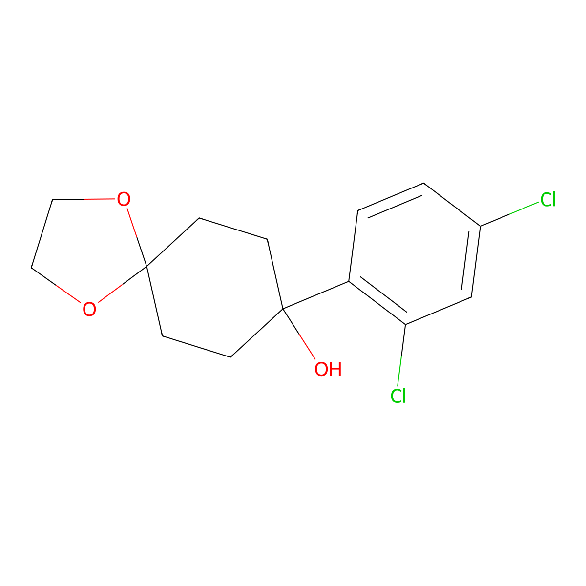 8-(2,4-Dichlorophenyl)-1,4-dioxaspiro[4.5]decan-8-ol molecular structure, CAS 1880070-43-8