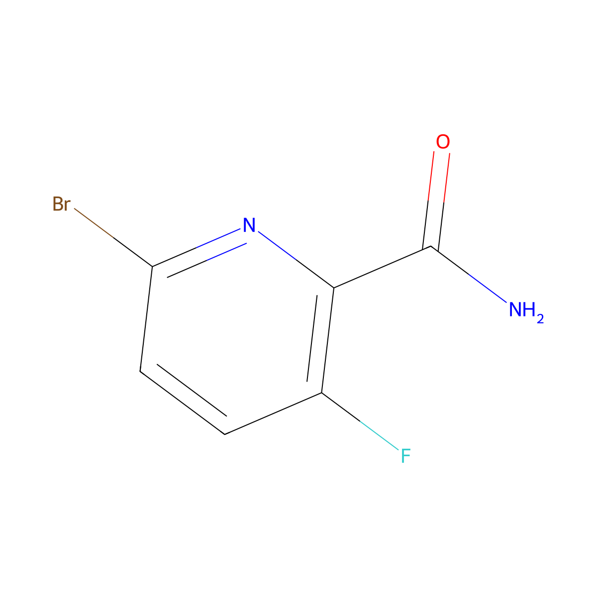 6-Bromo-3-fluoropicolinamide molecular structure, CAS 1880080-54-5
