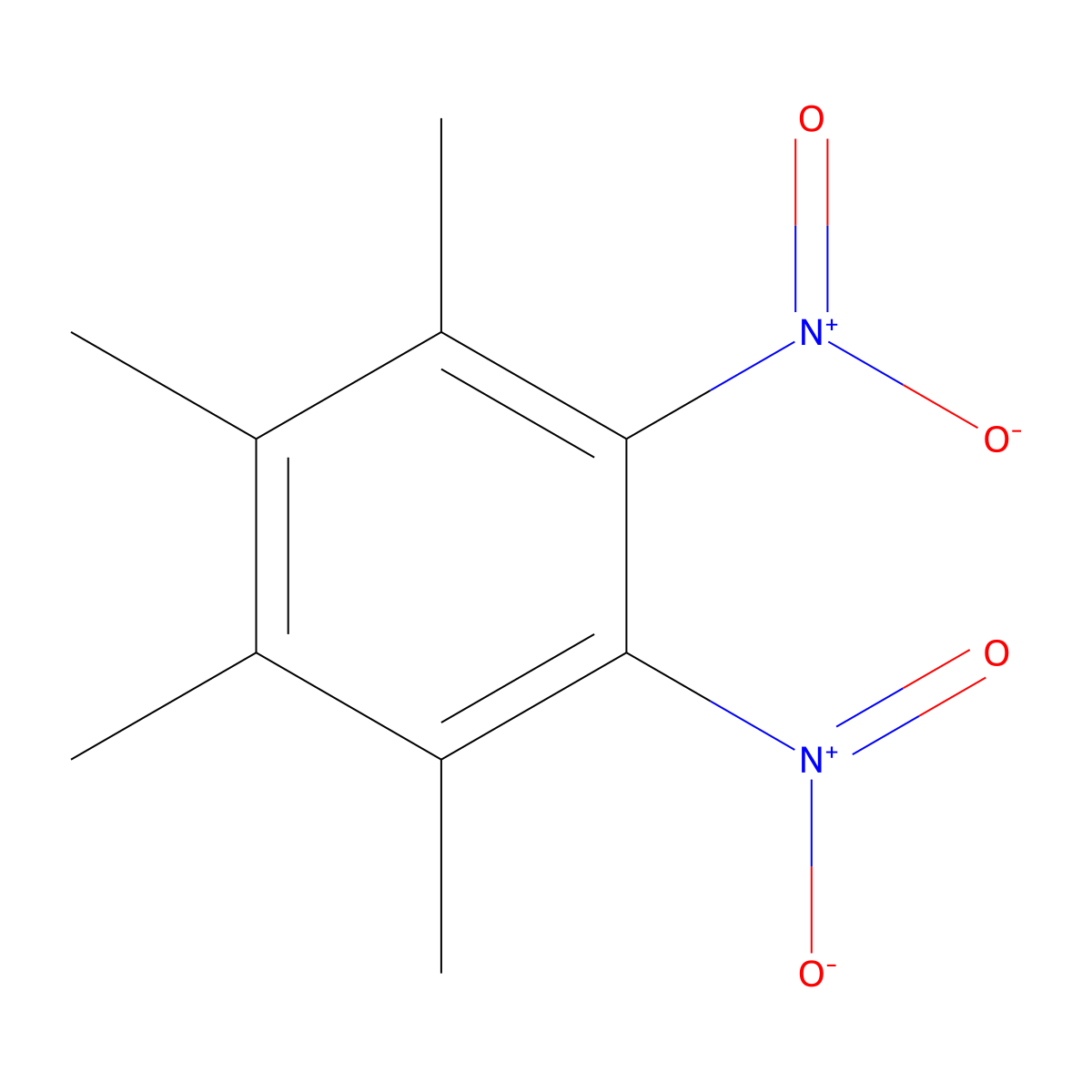 1,2,3,4-Tetramethyl-5,6-dinitro-benzene molecular structure, CAS 18801-63-3
