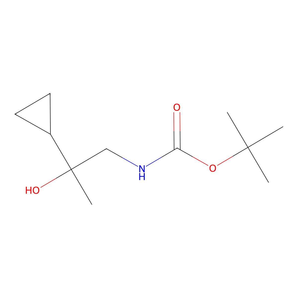 Tert-butyl n-(2-cyclopropyl-2-hydroxypropyl)carbamate molecular structure, CAS 1880200-40-7