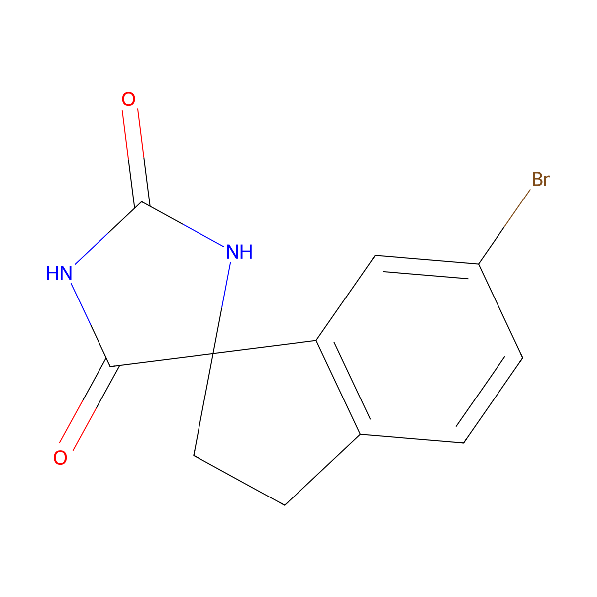 6'-Bromo-2',3'-dihydrospiro(imidazolidine-4,1'-indene)-2,5-dione molecular structure, CAS 1880205-67-3