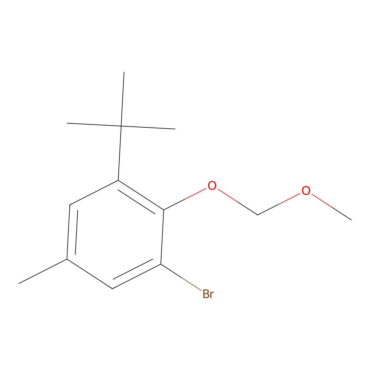 1-Bromo-3-(tert-butyl)-2-(methoxymethoxy)-5-methylbenzene molecular structure, CAS 188021-47-8
