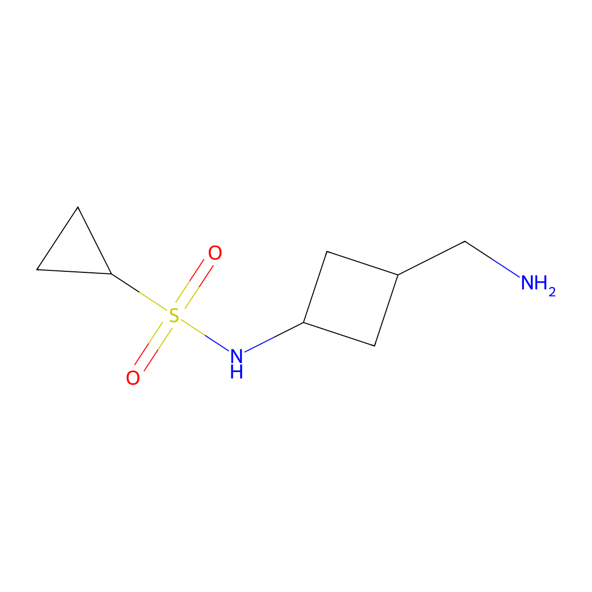 N-[3-(aminomethyl)cyclobutyl]cyclopropanesulfonamide molecular structure, CAS 1880221-19-1
