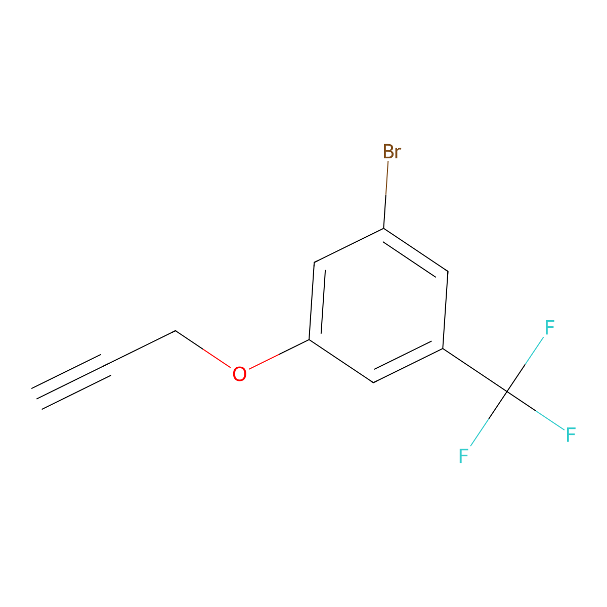 1-Bromo-3-(prop-2-yn-1-yloxy)-5-(trifluoromethyl)benzene molecular structure, CAS 1880282-97-2