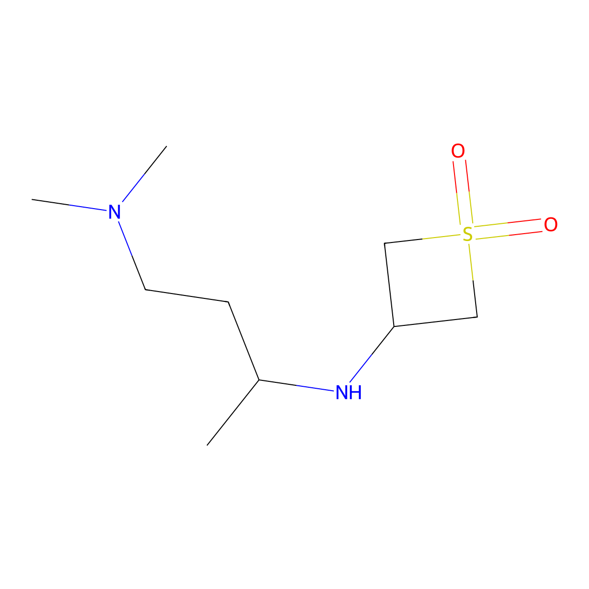 3-((4-(Dimethylamino)butan-2-yl)amino)thietane 1,1-dioxide molecular structure, CAS 1880283-51-1