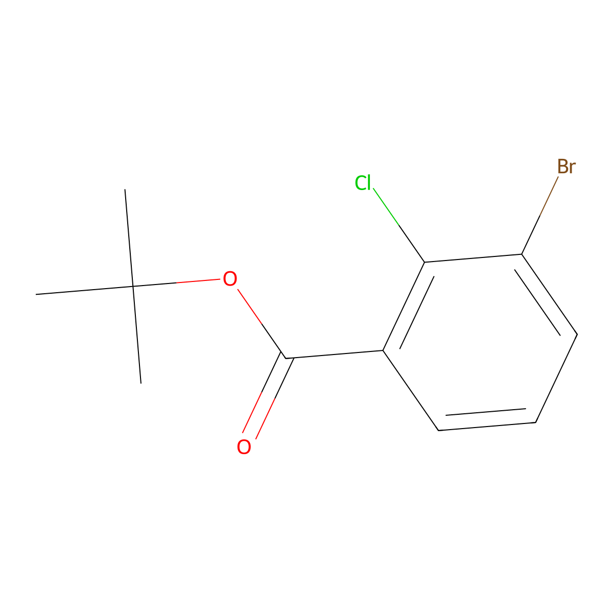 Tert-butyl 3-bromo-2-chlorobenzoate molecular structure, CAS 1880289-79-1