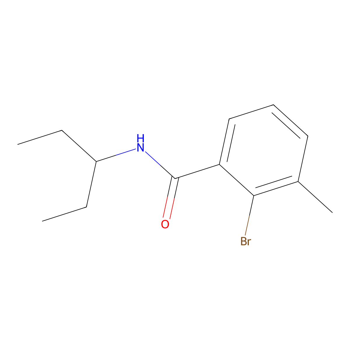 2-Bromo-N-(1-ethylpropyl)-3-methylbenzamide molecular structure, CAS 1880291-83-7