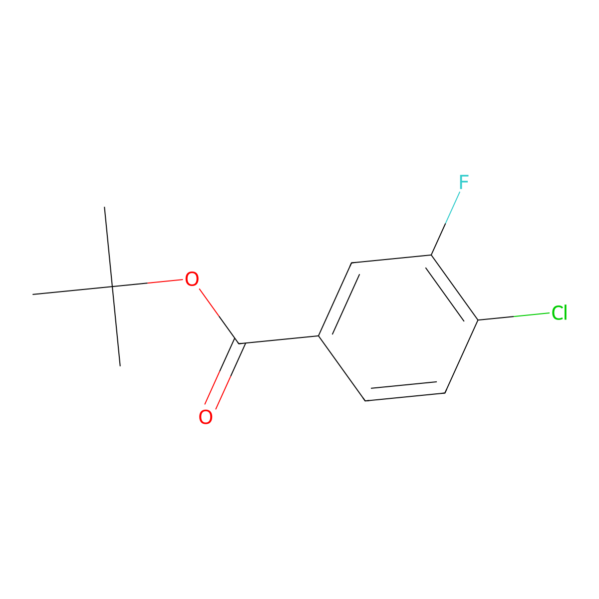Tert-butyl 4-chloro-3-fluorobenzoate molecular structure, CAS 1880312-96-8