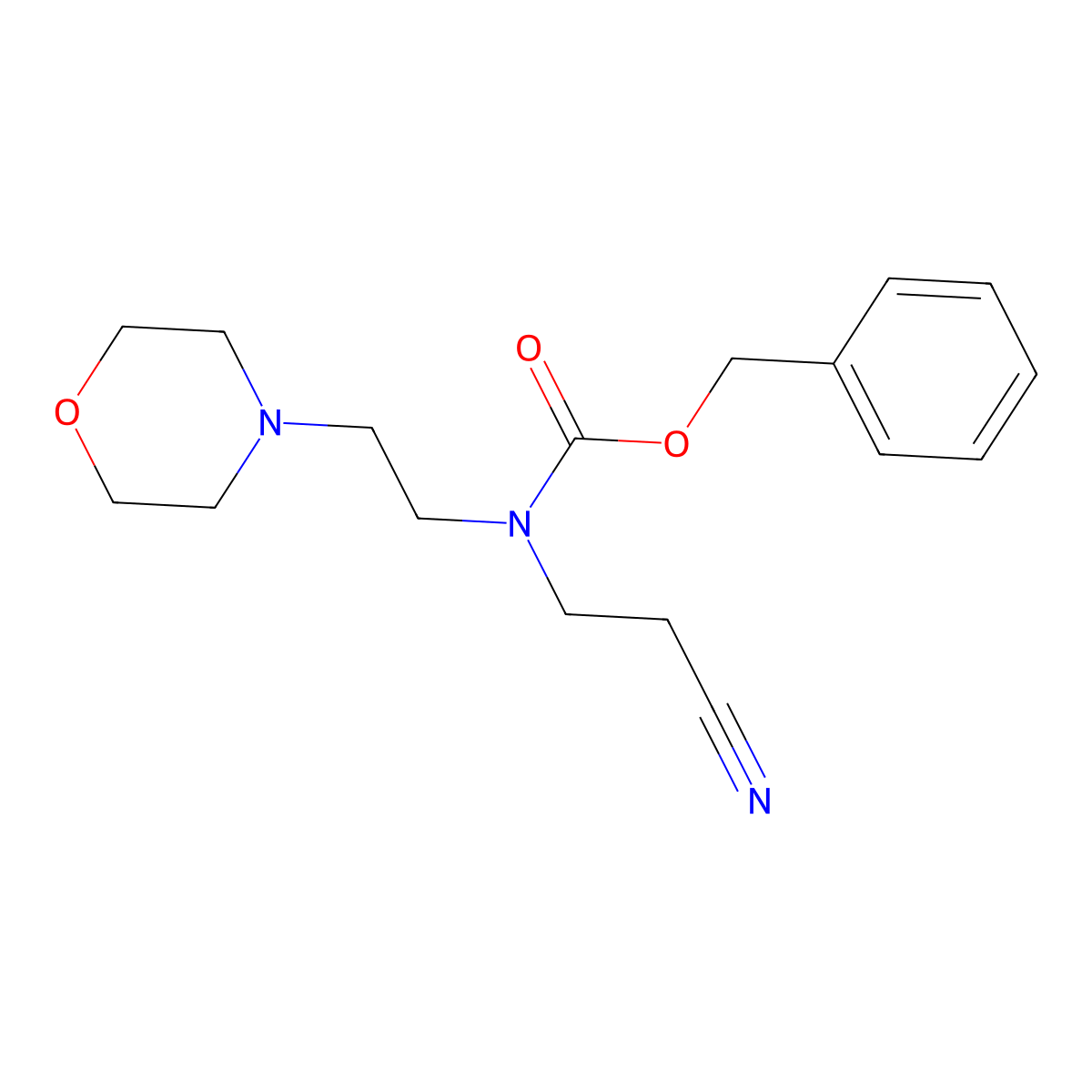 benzyl N-(2-cyanoethyl)-N-[2-(morpholin-4-yl)ethyl]carbamate molecular structure, CAS 1880377-55-8