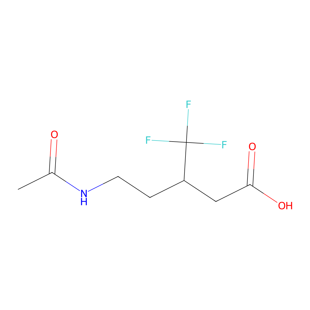 5-Acetamido-3-(trifluoromethyl)pentanoic acid molecular structure, CAS 1880377-96-7