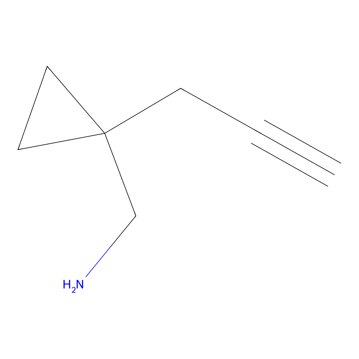 1-[1-(Prop-2-yn-1-yl)cyclopropyl]methanamine molecular structure, CAS 1880409-06-2