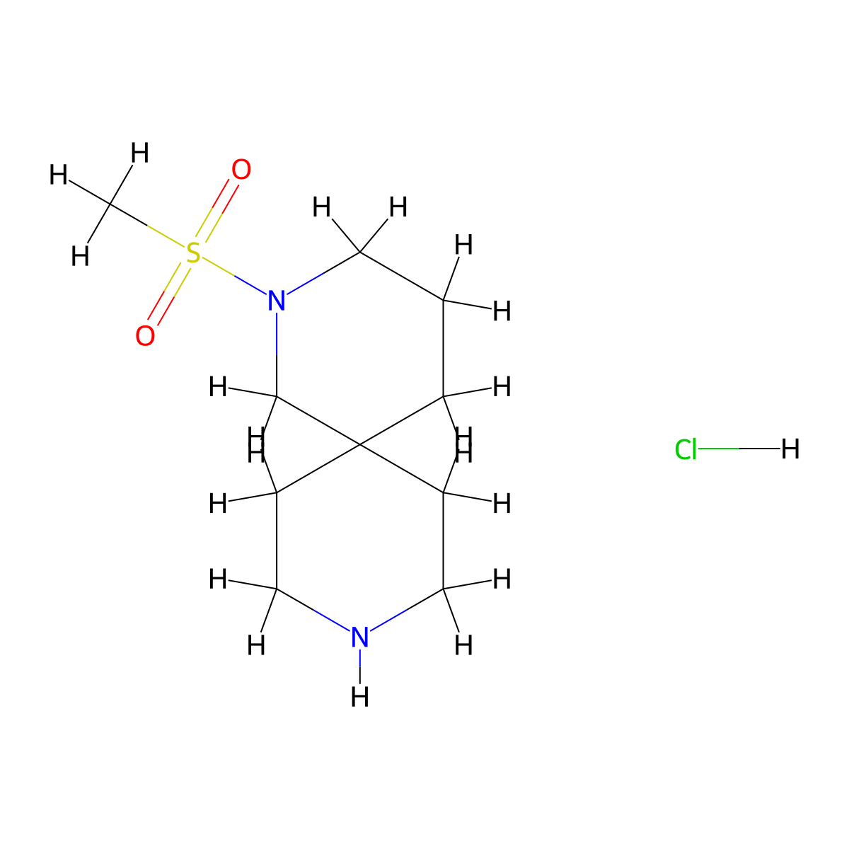 2-(Methylsulfonyl)-2,9-diazaspiro[5.5]undecane hydrochloride molecular structure, CAS 1880449-83-1