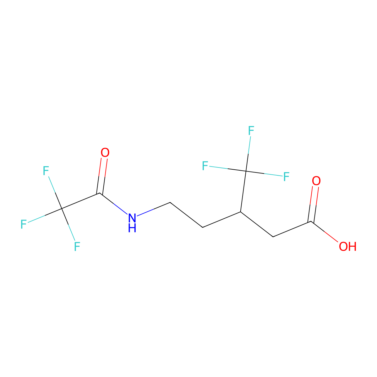 5-(Trifluoroacetamido)-3-(trifluoromethyl)pentanoic acid molecular structure, CAS 1880470-90-5