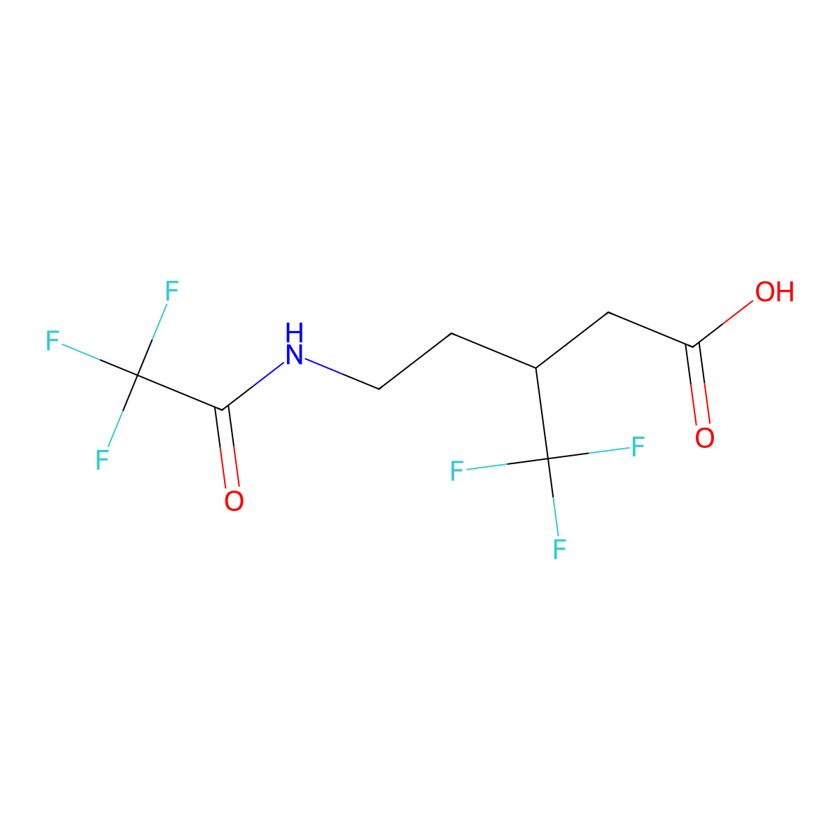 5-(Trifluoroacetamido)-3-(trifluoromethyl)pentanoic acid molecular structure, CAS 1880470-90-5
