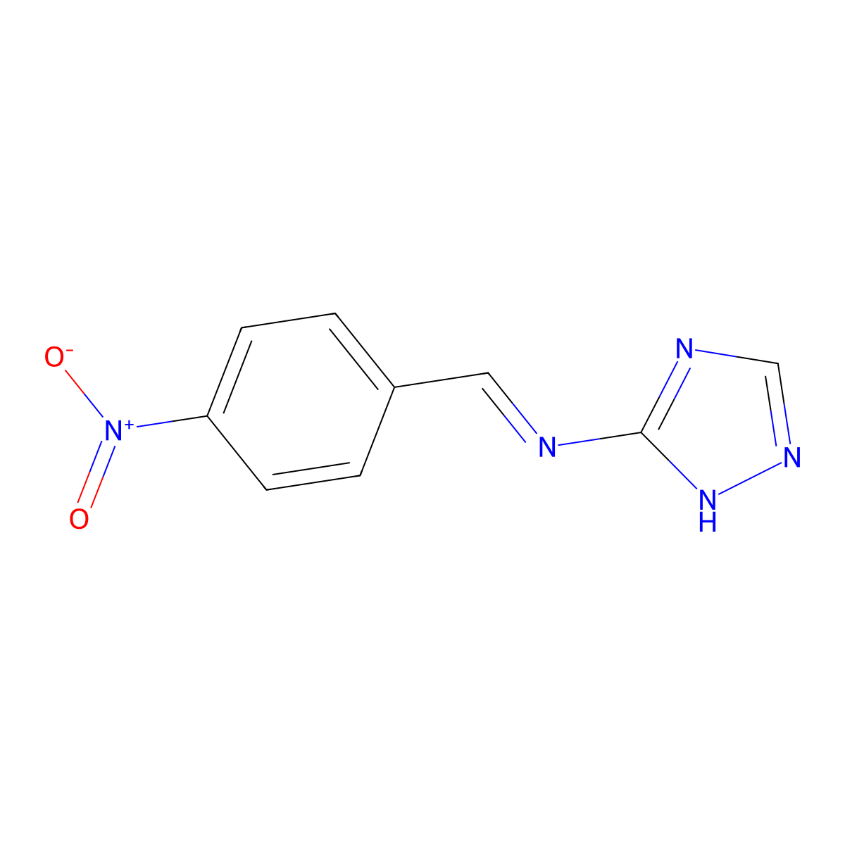 (E)-1-(4-nitrophenyl)-N-(4H-1,2,4-triazol-3-yl)methanimine molecular structure, CAS 1880494-73-4