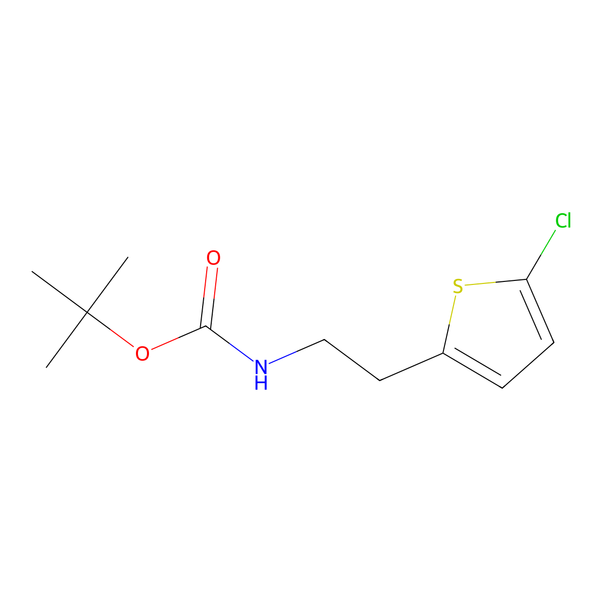 tert-butyl N-[2-(5-chlorothiophen-2-yl)ethyl]carbamate molecular structure, CAS 1880499-90-0